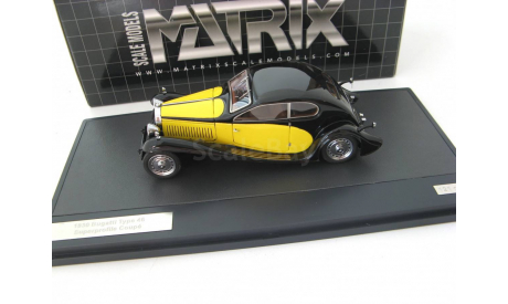 BUGATTI Type 46 Superprofile Coupe 1930 Yellow/Black, масштабная модель, scale43, Matrix