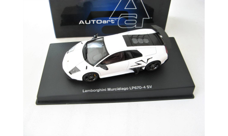 Lamborghini Murcielago LP670-4 SV 2009 (white), масштабная модель, scale43, Autoart