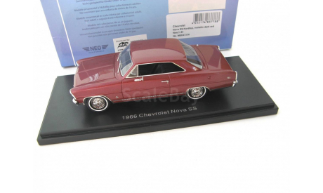 Chevrolet Nova SS Hardtop 1966 dark red metallic, масштабная модель, scale43, Neo Scale Models