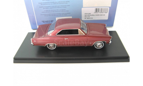 Chevrolet Nova SS Hardtop 1966 dark red metallic RARE!, масштабная модель, scale43, Neo Scale Models