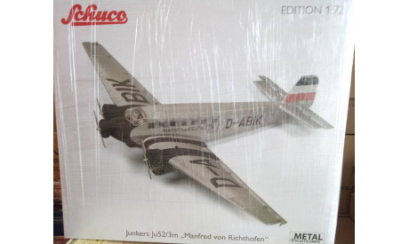 Junkers ju52/3m 1932-52 M. von Richthofen silver/black 1:72, масштабные модели авиации, Schuco, scale72