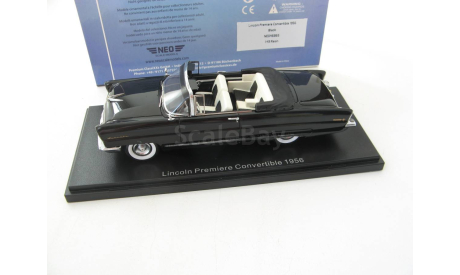Lincoln Premiere Convertible 1956 black, масштабная модель, Neo Scale Models, scale43