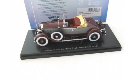 Packard 640 Custom Eight Roadster 1929 grey/dark red, масштабная модель, scale43, Neo Scale Models