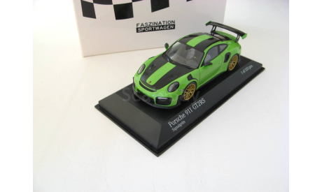 Porsche 911 (991 II) GT2 RS with gold wheels  2018 green, масштабная модель, scale43, Minichamps