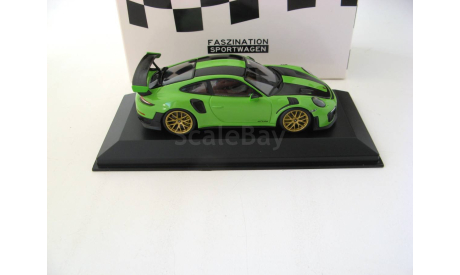 Porsche 911 (991 II) GT2 RS with gold wheels  2018 green, масштабная модель, scale43, Minichamps