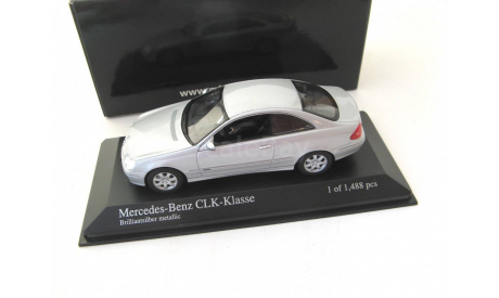 Mercedes-Benz CLK-Class (C209) silver 2001 г., масштабная модель, scale43, Minichamps