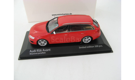 Audi RS 6 Avant 2007 Misano red pearl effect, масштабная модель, Minichamps, scale43