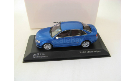 Audi RS4 2004 blue metallic, масштабная модель, scale43, Minichamps