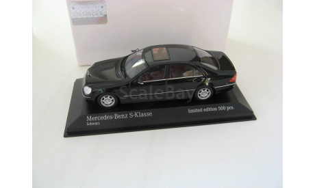 Mercedes-Benz S-Class V220 1998 black, масштабная модель, 1:43, 1/43, Minichamps