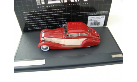 DELAGE D8 105S Aerodynamic Coupe 1935 Maroon/White Дефект!, масштабная модель, Matrix, scale43