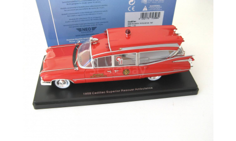 Cadillac S&S Superior Ambulance 1959 red RARE!, масштабная модель, Neo Scale Models, scale43