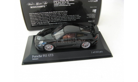 Porsche 911 (991 II) GT3 2017 black, масштабная модель, scale43, Minichamps