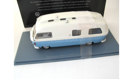 MERCEDES-BENZ L206D Orion II Camper (кемпер) 1974 White/Light Blue, масштабная модель, Neo Scale Models, scale43