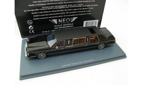 LINCOLN Towncar Formal Limousine Stretch 1985 Black, масштабная модель, 1:43, 1/43, Neo Scale Models