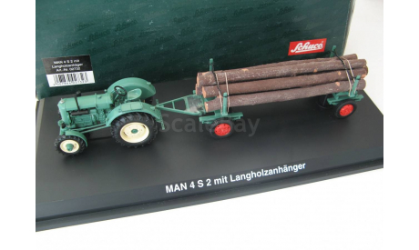 MAN 4 S2 mit ’Langholzanhanger’. Редкий Шуко!, масштабная модель, scale43, SCHUCO