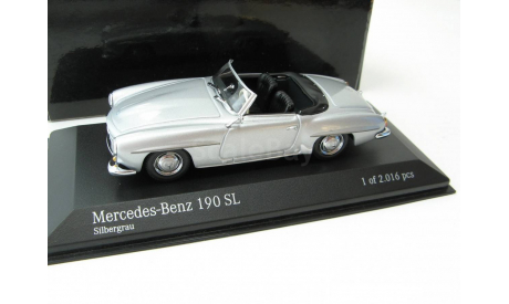 Mercedes-Benz 190SL 1955 silver, масштабная модель, 1:43, 1/43, Minichamps