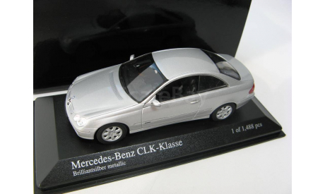 Mercedes-Benz CLK-Class (C209) silver 2001 г., масштабная модель, scale43, Minichamps