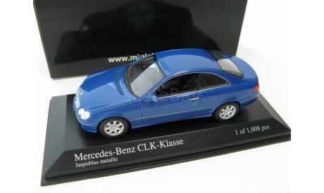 Mercedes-Benz CLK-Class Coupe 2002 blue metallic, масштабная модель, 1:43, 1/43, Minichamps