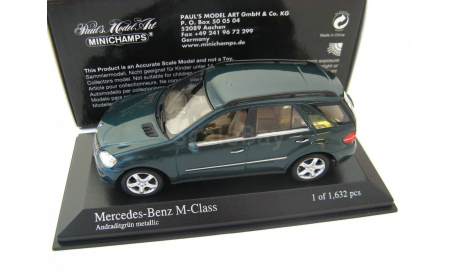 MERCEDES-BENZ M-Class Green metallic 2005 г., масштабная модель, Minichamps, scale43