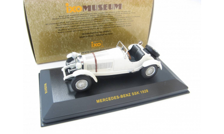MERCEDES-Benz SSK White 1928 г. Редкая Музейка!, масштабная модель, 1:43, 1/43, IXO Museum (серия MUS)