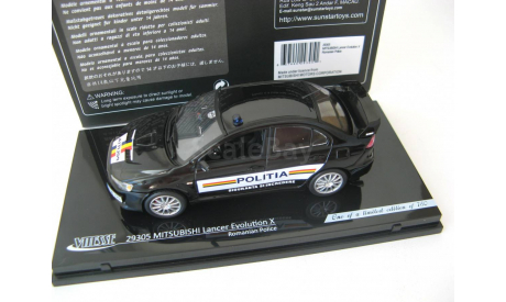 MITSUBISHI Lancer Evo X Romanian Police Black, масштабная модель, 1:43, 1/43, Vitesse