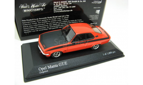 OPEL MANTA GT/E 1974 RED, масштабная модель, 1:43, 1/43, Minichamps