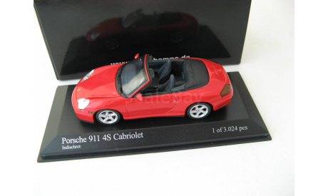 Porsche 911 4S Cabriolet 2003 Red, масштабная модель, scale43, Minichamps