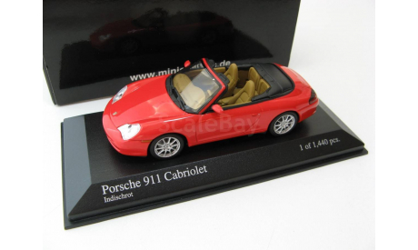 Porsche 911 Cabriolet (996) 2001 red, масштабная модель, scale43, Minichamps