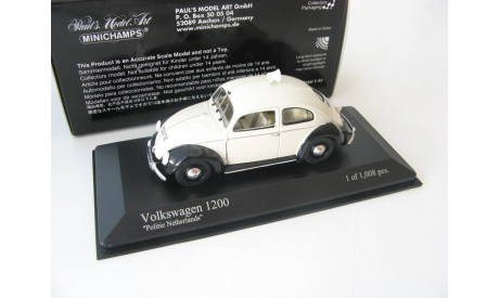 VW 1200 Export police Netherlands 1951 white, масштабная модель, scale43, Minichamps, Volkswagen