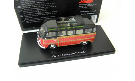 VW T1 Samba Bus Woody 1959 black / brown. Редкий Шуко!, масштабная модель, scale43, SCHUCO, Volkswagen