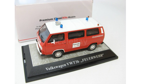 VW T3-b bus ’Feuerwehr’, red-white SALE!, масштабная модель, 1:43, 1/43, Premium Classixxs, Volkswagen