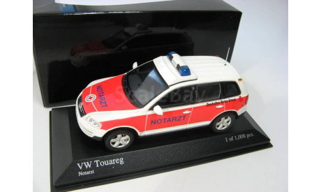 VW Touareg Notarzt 2002 г., масштабная модель, scale43, Minichamps, Volkswagen