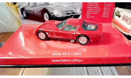 Alfa Romeo Giulia TZ 2 1:43, масштабная модель, Minichamps, scale43