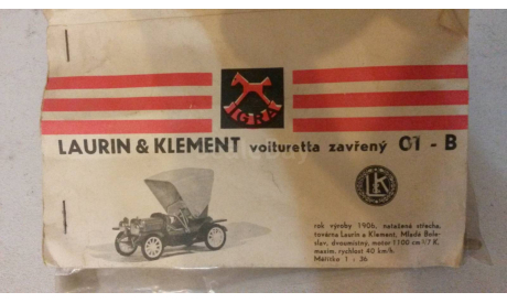 Laurin & Klement 1906 (voituretta zavřený - вуатюретта закрыта - с поднятой крышей), сборная модель автомобиля, IGRA, scale35