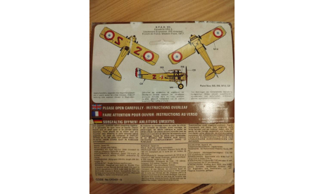 SPAD VII, сборные модели авиации, Airfix, scale72