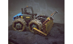 Конструктор Lego Лего Technic 42071 Бульдозер, следы эксплуатации и стилизованная подставка