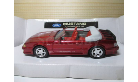 FORD MUSTANG GT CONVERTIBLE  1989  NEW RAY красный, масштабная модель, scale0