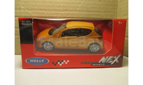 PEUGEOT 207  WELLY  ЖЕЛТЫЙ МЕТАЛЛИК  1/43, масштабная модель, scale0