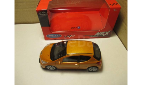 PEUGEOT 207  WELLY  ЖЕЛТЫЙ МЕТАЛЛИК  1/43, масштабная модель, scale0