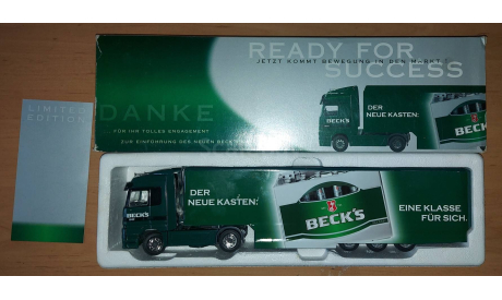 Mercedes-Benz Actros 1840 пиво BECK’S, масштабная модель, NZG, scale43