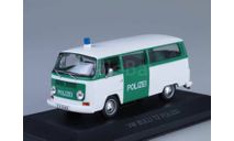 VOLKSWAGEN Bulli T2 Polizei Fensterbus, white / green, масштабная модель, WhiteBox, scale43