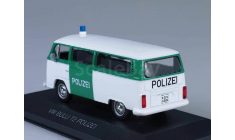 VOLKSWAGEN Bulli T2 Polizei Fensterbus, white / green, масштабная модель, WhiteBox, scale43