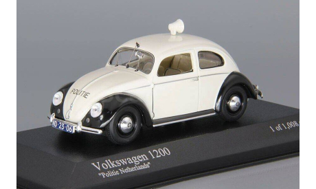 VOLKSWAGEN 1200 Export ’Politie Netherlands’ (1951), white / black, масштабная модель, Minichamps, scale43