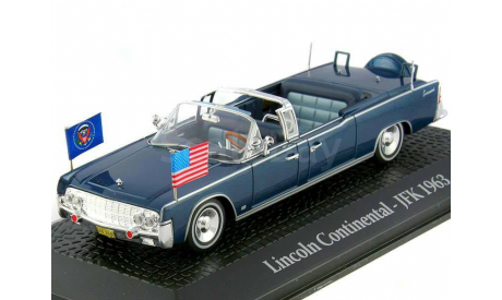 Lincoln Continental Limousine SS-100-X J.F. Kennedy 1963, темно-синий, масштабная модель, scale43, Atlas