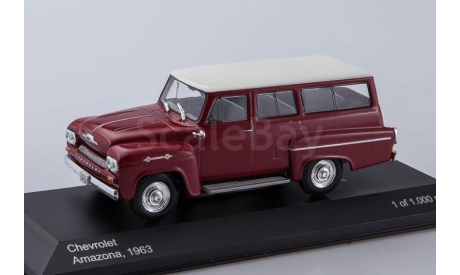 CHEVROLET Amazona 4х4 (1963), dark red / white, масштабная модель, WhiteBox, scale43