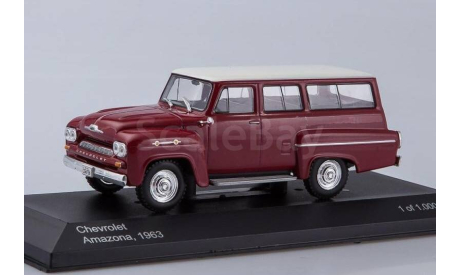 CHEVROLET Amazona 4х4 (1963), dark red / white, масштабная модель, WhiteBox, scale43