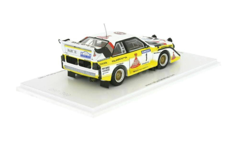 Audi Sport Quattro S1, 1985 Semperit Rally, Walter Rohrl,, масштабная модель, Spark, 1:43, 1/43