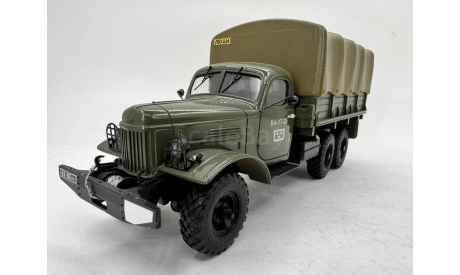 SL071 ЗИЛ-157 бортовой с тентом (СарЛаб), масштабная модель, scale43