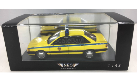 Audi 100 C3 ГАИ Милиция СССР 1989г.   (NEO), масштабная модель, Neo Scale Models, scale43