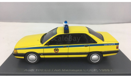 Audi 100 C3 ГАИ Милиция СССР 1989г.   (NEO), масштабная модель, Neo Scale Models, scale43